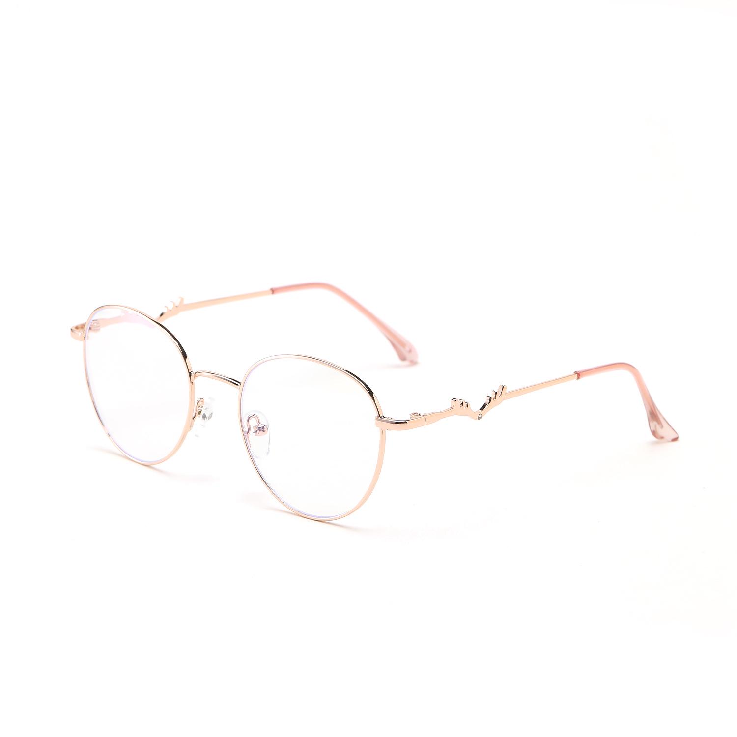 

Xunge 3391 Металлические круглые очки с дужками в виде рогов и маленькими оправами