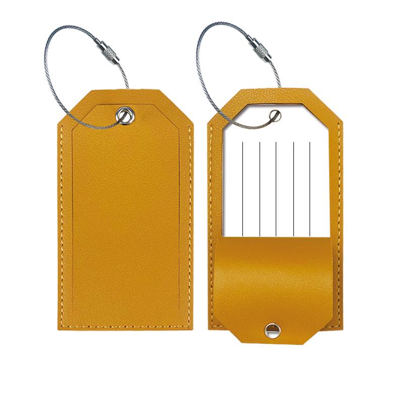 Metal Buckle Boarding Pass and PU Leather Luggage Tag with Hot Stamped Paper Card