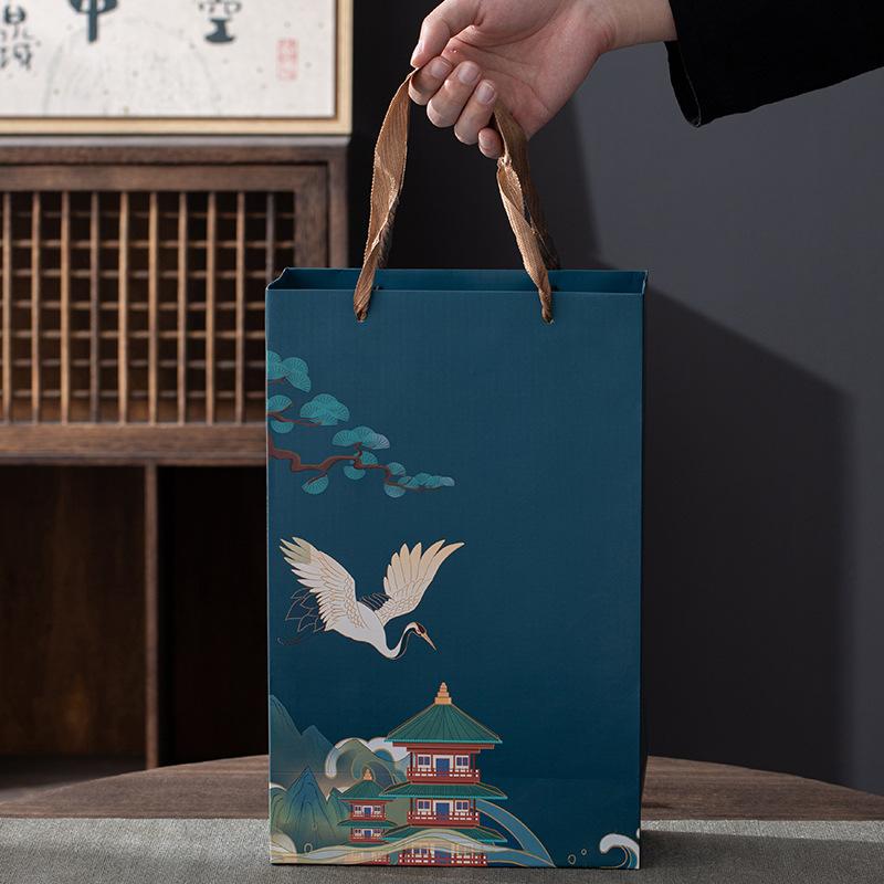 Retro Guochaofeng Kung Fu Ceramic Tea Set Gift Box Company Opens with Gifts To Give Customers Thank You Gifts