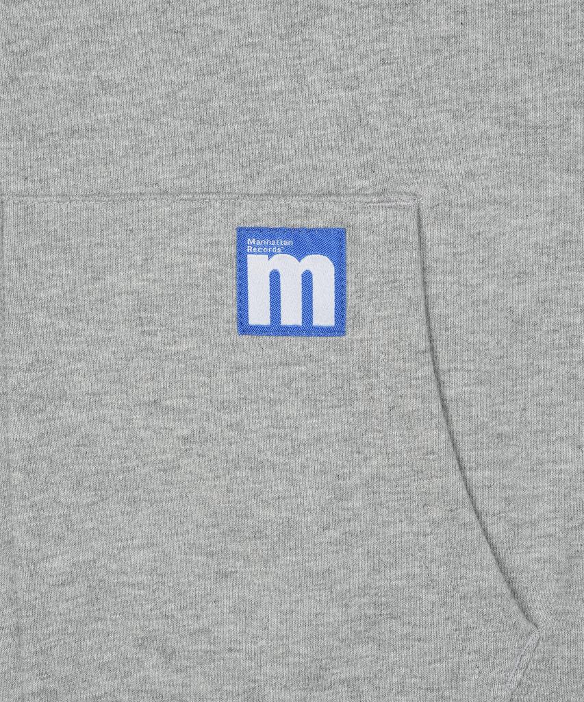 Manhattan Records Mr Line Logo Zip Up Hoodie - Gray