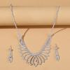 3 pieces of women's fashionable and trendy necklaces and earrings set, wedding banquet and party accessories