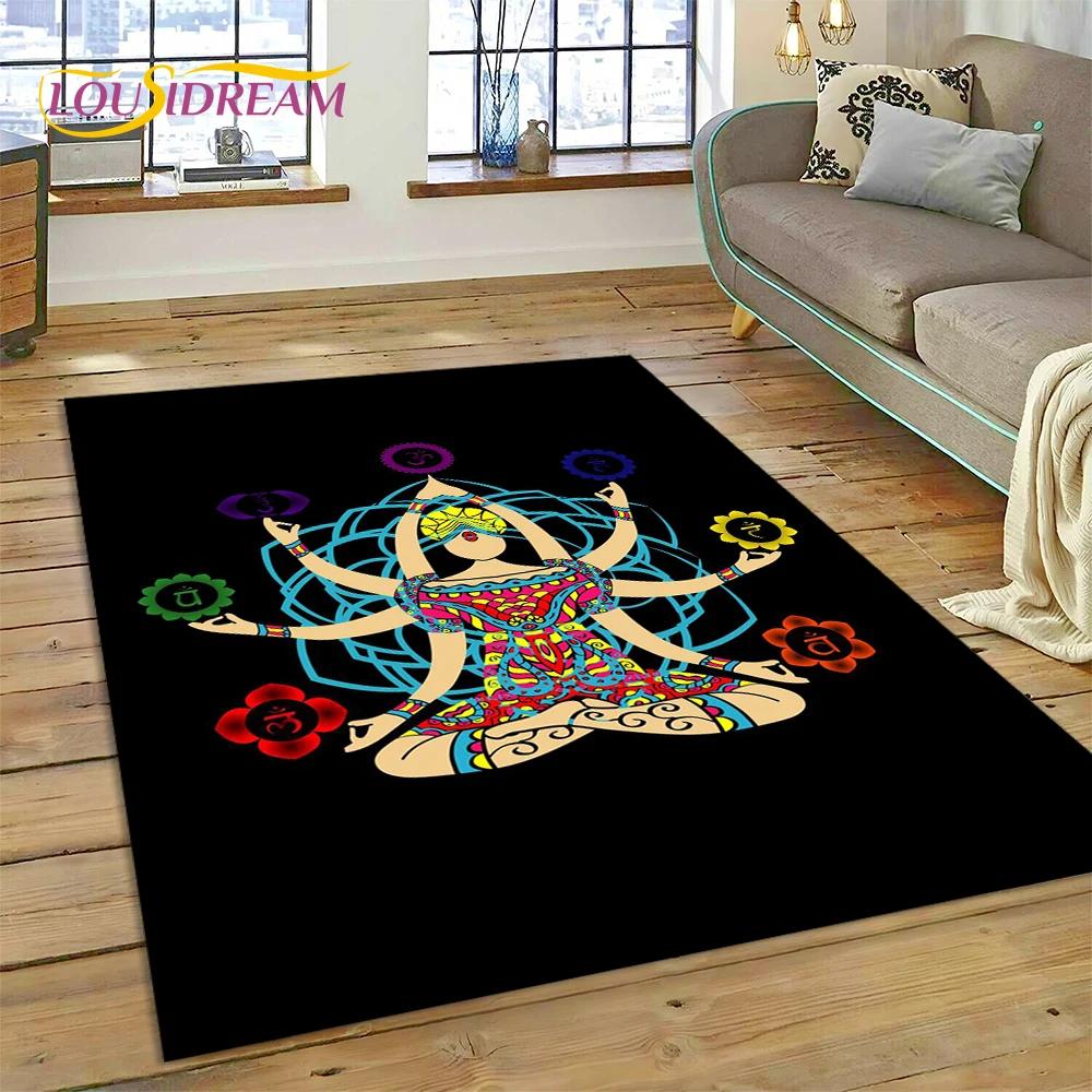 Naturalize Yoga Zen Meditatie Regenboog 7 Chakra Tapijt Vloerkleed voor Thuis Woonkamer Slaapkamer Bank Deurmat Decor, Vloerkleed Antislip Mat