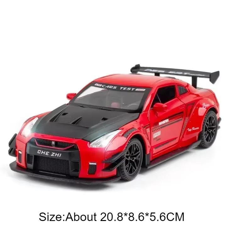 1:24 Maßstab Gtr R34 Modell Spielzeug Diecast Legierung Auto Türen Öffnen Mit Ton Licht Rückzug Miniaturmodelle Fahrzeuge Junge Sammeln Geschenk