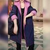 Giacca Calda in Cotone Larga Moda Donna Invernale con Cappuccio Double Face Elegante Casual Capospalla