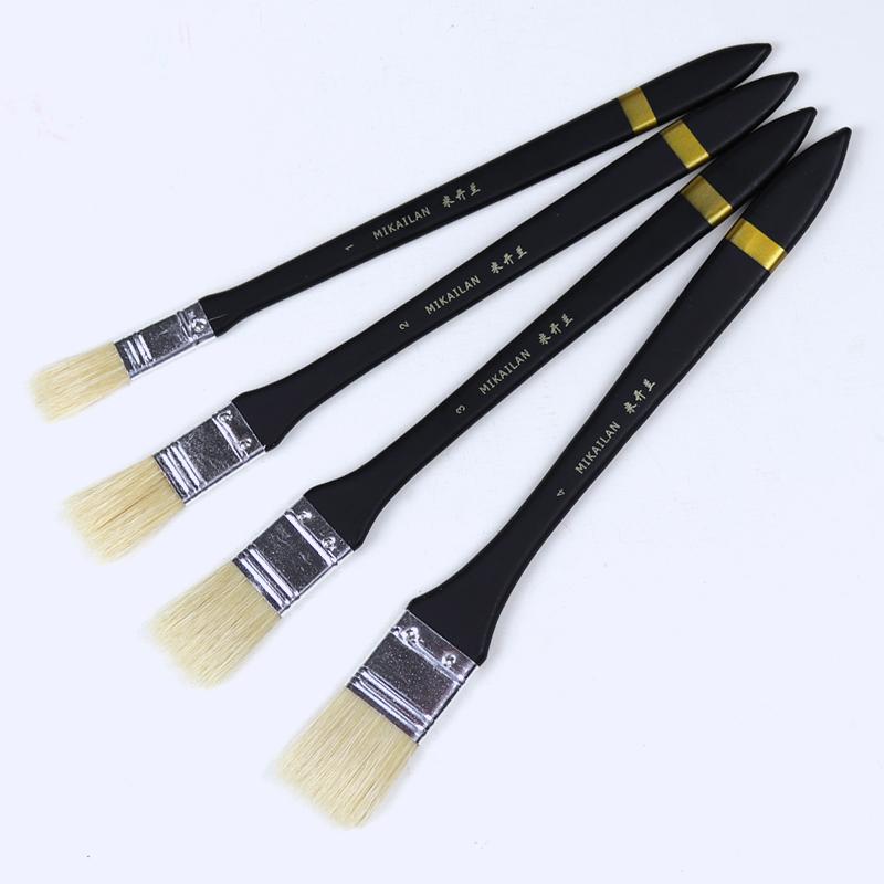 MIKAILAN Watercolor/Oil Painting Gouache Paint Brush Pig Bristle Hair Different Size Drawing Brushes Art School Office Supply