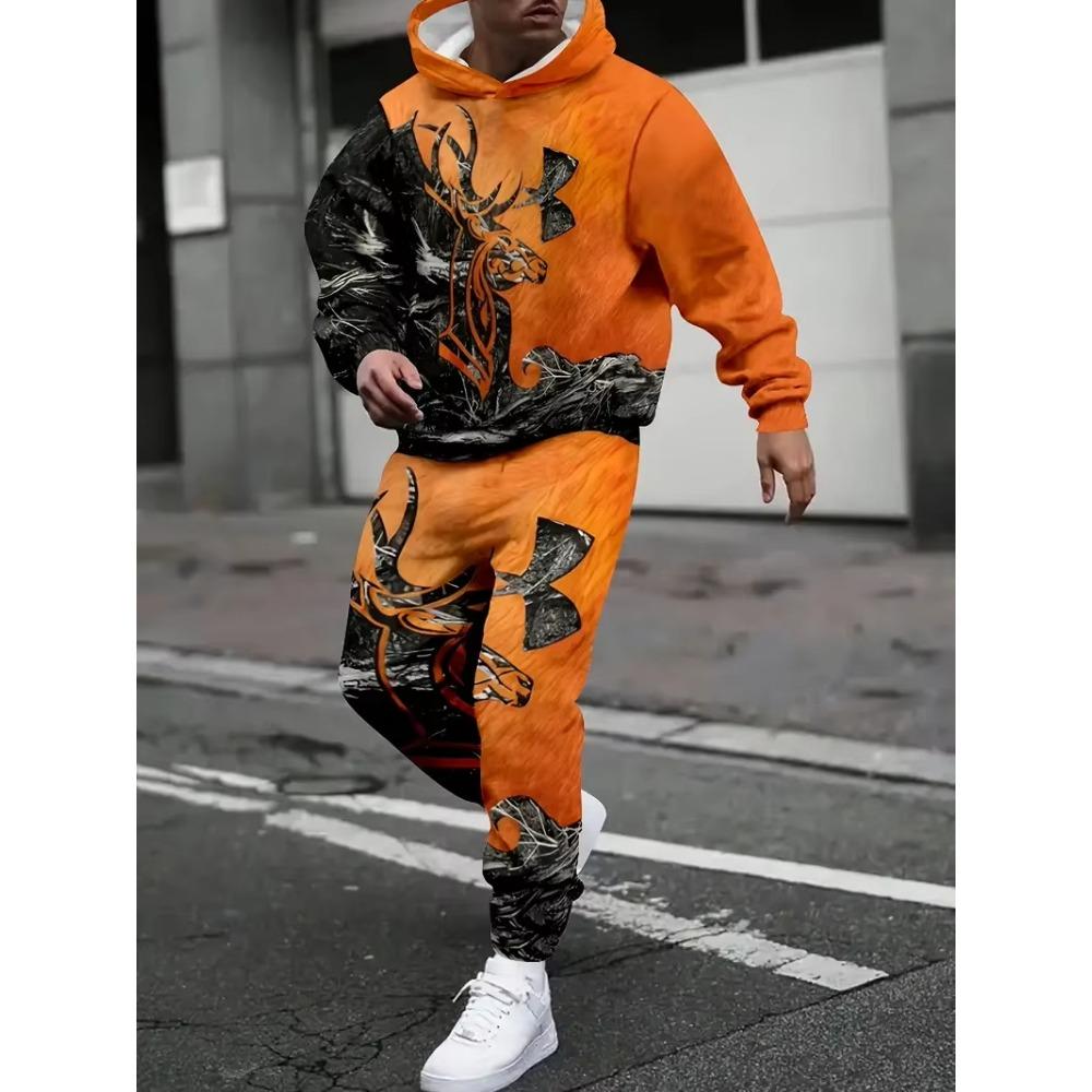 Two Piece Hoodie Pant Sets Animal Wolf Lion 3d Print Set Men Women Fashion Hoodie+Pant 2Piece Sets Tracksuit Suit Sports Comfort