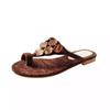 2025 summer new retro amber brown set-toed flip-flops women's high-end low-heeled open-toed cool slippers