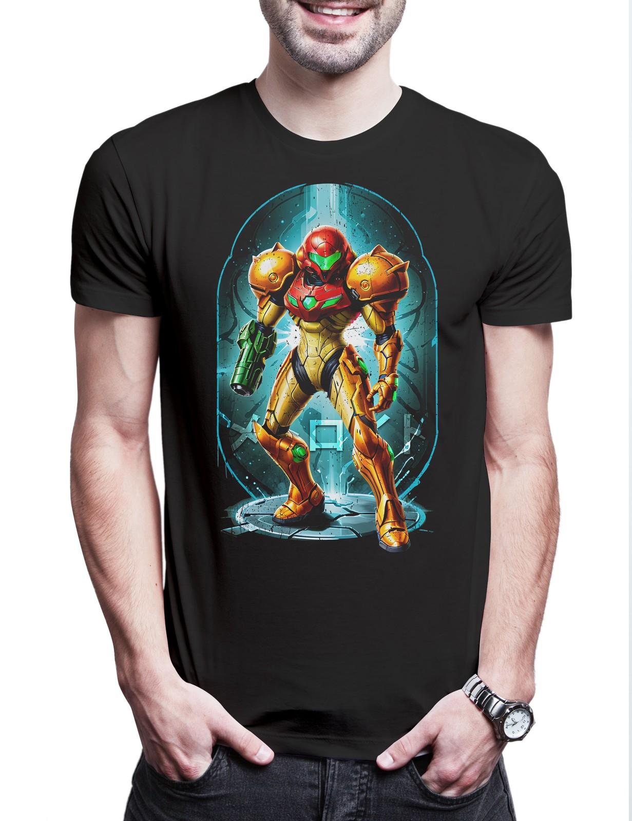 

Retro Bounty Hunter Herren T-Shirt Mens Womens Tees Top Samus Sprite Game Aran Metroid Ridley Retro M