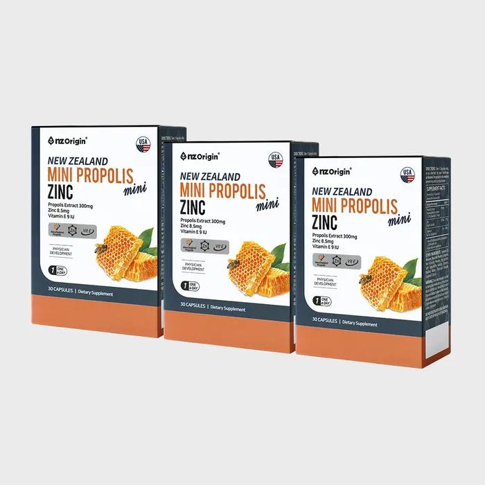 

New Zealand Mini Propolis Zinc (30 Capsules) X 3 Bottles