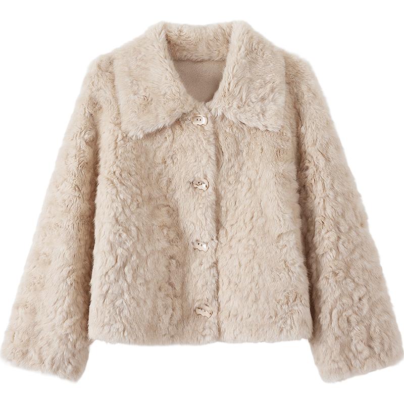 betu Women's Winter Faux Fur Lapel Short Coat