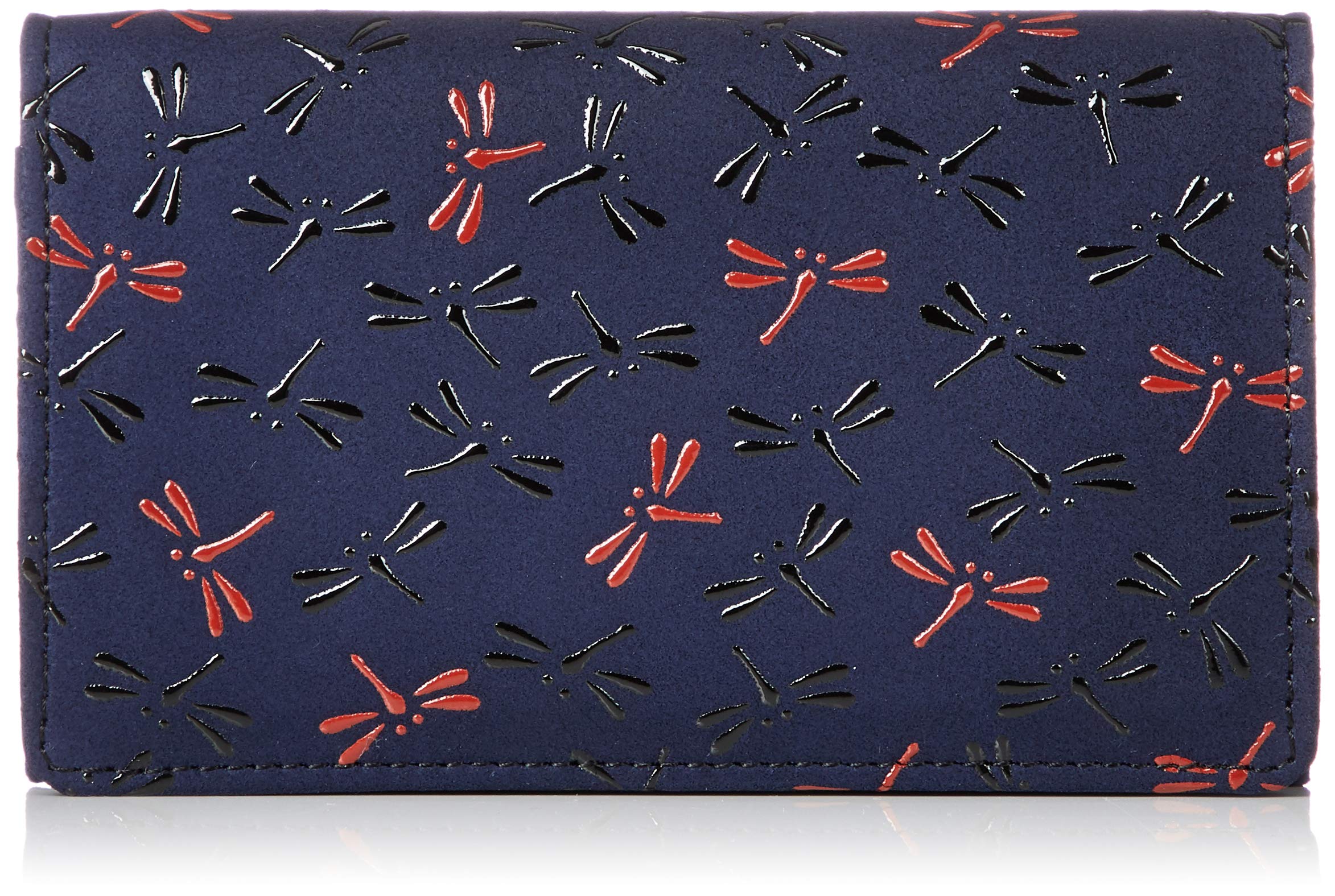 

Визитница Nagomi 7521 Nagomi Navy Deerskin x Red Jet Black Lacquer Pattern Dragonfly [Indenya]