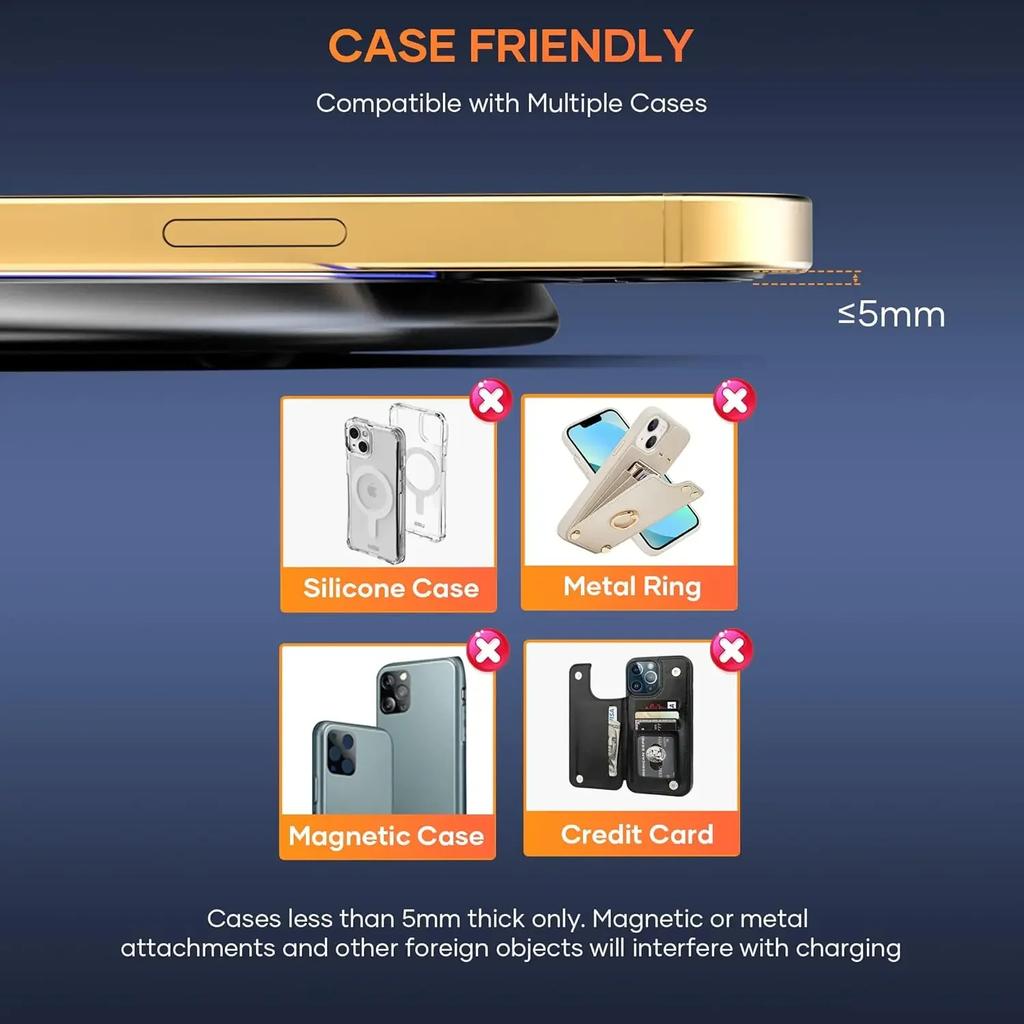 Wireless Charger Pad For iPhone 16 15 14 13 12 X Pro Max Samsung S23 S22 S20 Xiaomi Huawei Induction Fast Charging Dock Station