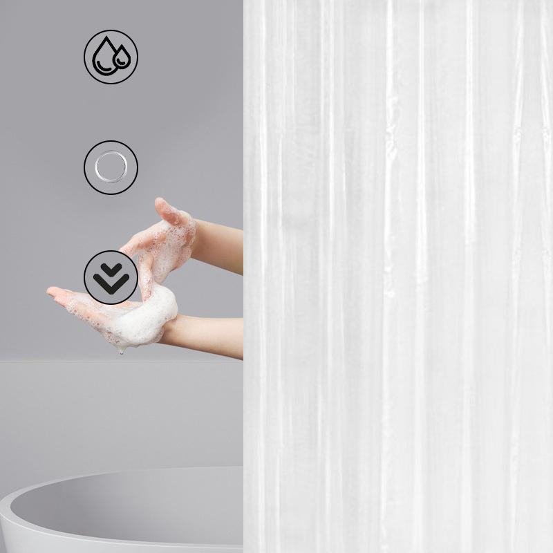 Einfacher transparenter PEVA-Duschvorhang, verdickter wasserdichter, schimmelresistenter Badezimmer-Badezimmer-Trennwand-Universalvorhang
