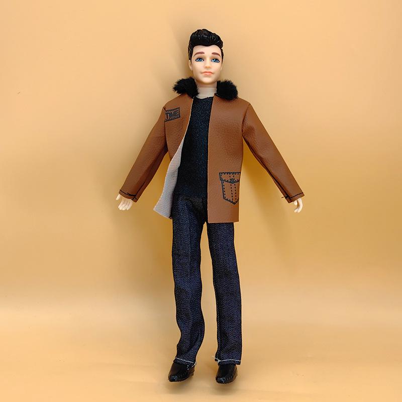 11-calowy 30cm Realistyczny Przegubowy Kostium Księcia: Zestaw skórzanej kurtki i spodni