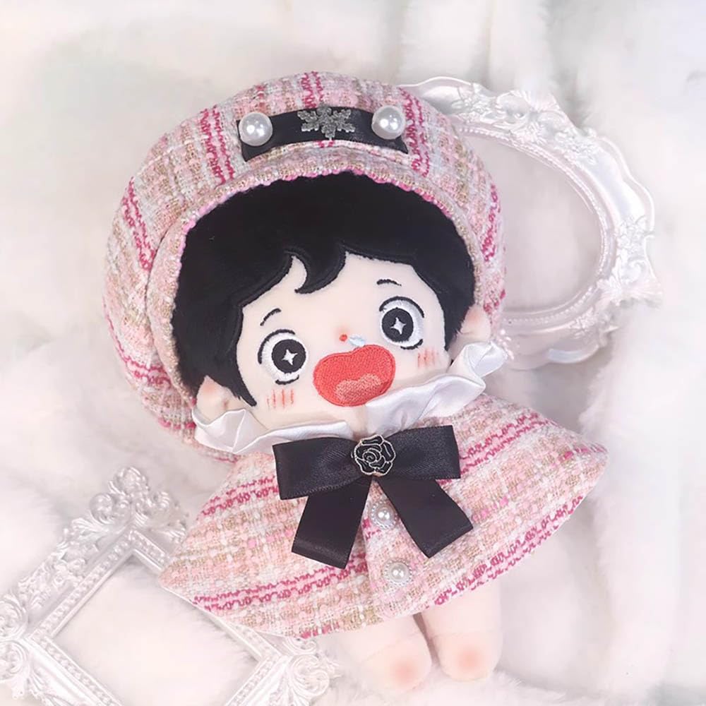 Niannyyhouse 10cm, 15cm, 20cm Plush Clothes Set with Poncho, Hat, and Shawl for Cotton Doll Dress-Up (Blue, 15cm)