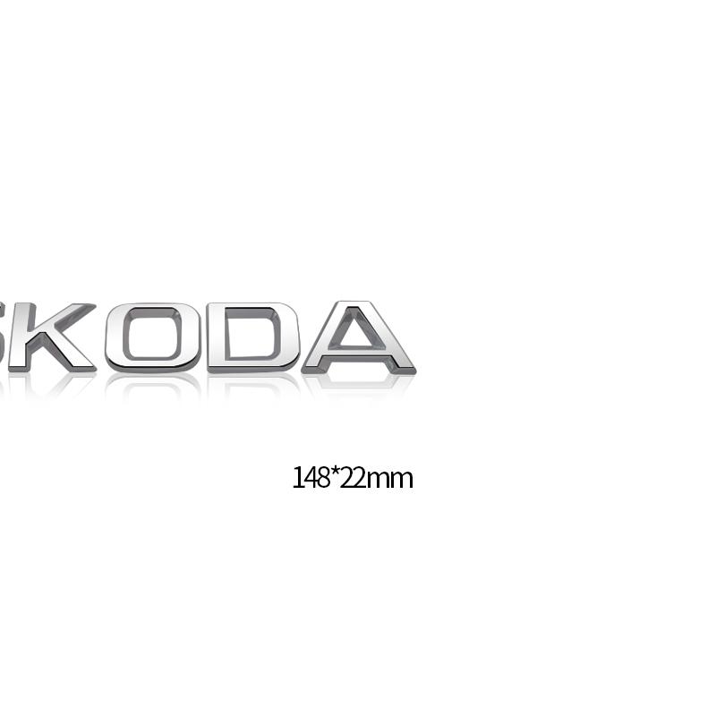 HGWE4 Bright silver Metal car Rear trunk Decals Emblem badge sticker For Skoda 4x4 Yeti Octavia Superb Fabia Kamiq Karoq Kodiaq Rapid