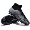 Men's High-Top Football Shoes with AG & TF Nails Artificial Turf Suitable Summer Season Rubber Mesh Insole Foot Soccer Shoes