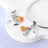 Copper Halloween Night Glowing Pumpkin Beads Charm Fit Original Bracelet Diy Fine Jewelry Making Gift For Women