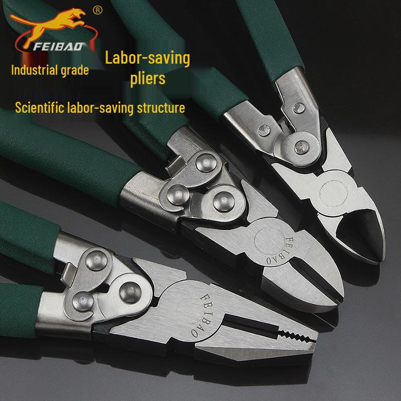 Labor-Saving Steel Wire Cutters: Multi-Functional, Angled, 6" & 8" Lineman's Pliers, Industrial Grade Electrician's Diagonal Cutting Pliers