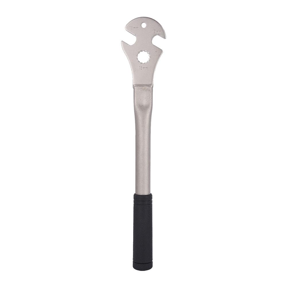 Steel Alloy 35cm Bicycle Long Handle Foot Pedal Removal Wrench Tool with 15mm Slots