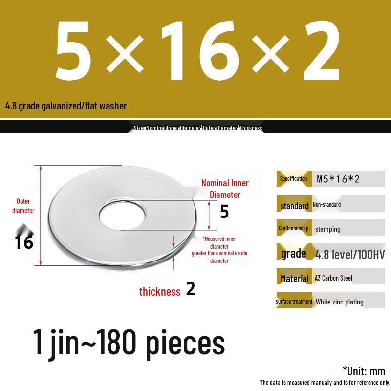 Galvanized Extra Large Thickened Metal Flat Washer (M6-M16)