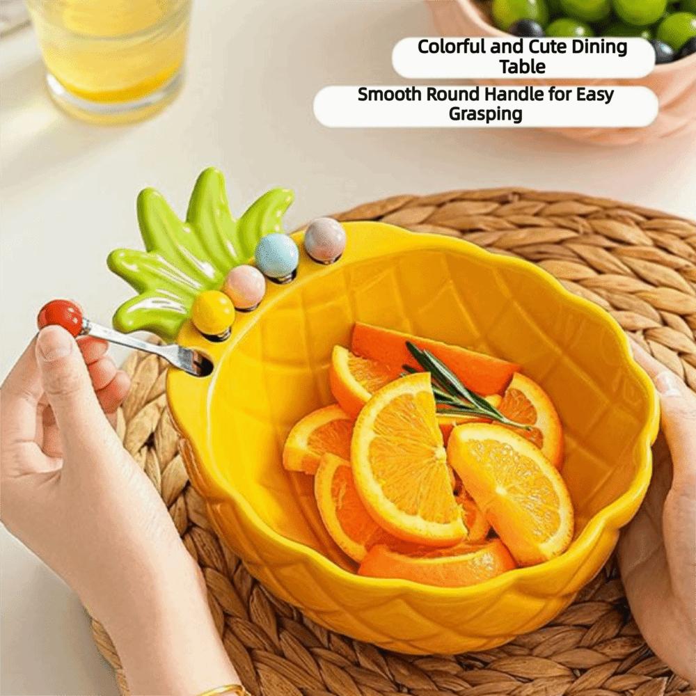Cream-Style Fruit Serving Plate Reusable Ceramic Fruit Bowl Salad Dessert Bowl Kitchen Use