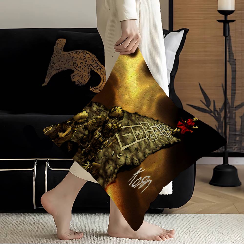 K-Korn Rock Band Pillow Gift Home Office Decoration Bedroom Sofa Car Cushion Cover Case 45x45