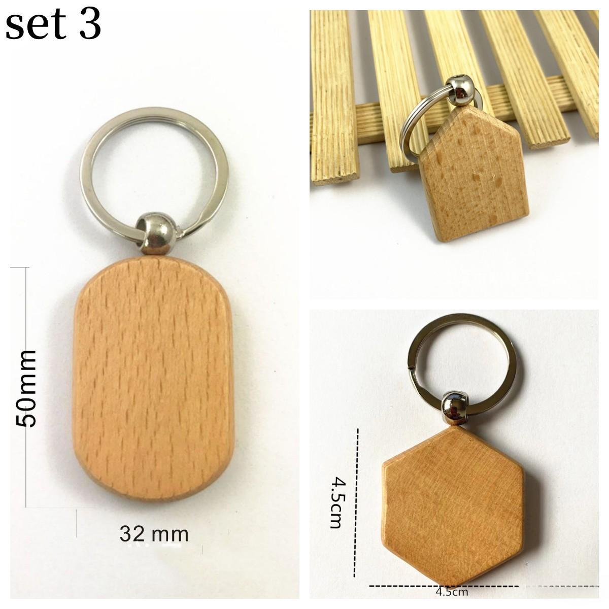 

3 шт./компл. деревянный брелок для ключей из бука, подвеска-брелок Set 3 3pc