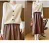 100% Pure Wool V-neck Solid Color Sleeveless Cardigan Vest - Spring & Autumn Collection