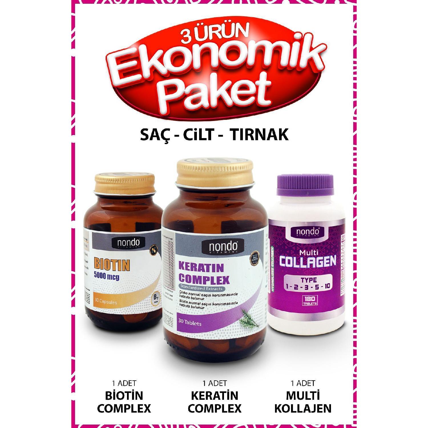 

Economic Package Hair For Skin Nails (biotin-kararatin-multi Collagen)