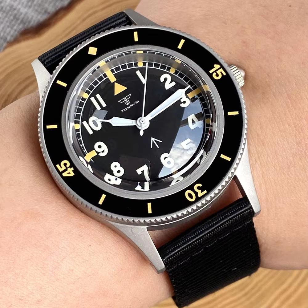 Tandorio 40mm 50-Fathoms New Retro Automatic Men Watches For Miyota 8215 20ATM Sapphire Glass Titanium Diver Watches Luminous