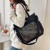 Zipper Transparent Pocket Handbag Large Capacity Canvas Shoulder Bag Sweet Itabag  Girl