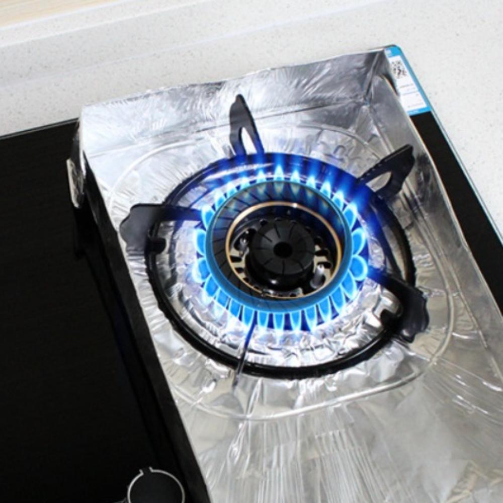 10Pcs/Bag Heat Resistant Stove Burner Covers Professional Aluminum Foil Liners  Daily Cooking