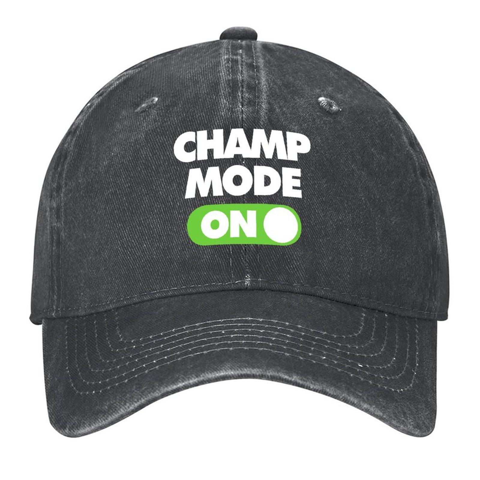 

2026 Champ Mode ON Funny Sports Saying Baseball Cap Trucker Cap Horse Hat Military Cap Man Snap Back Hat Baseball For Men Women