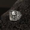 Boutique New Retro Simple New Punk Hip-hop Skull Personality Men's Open Ring Robot Ghost Head Jewelry