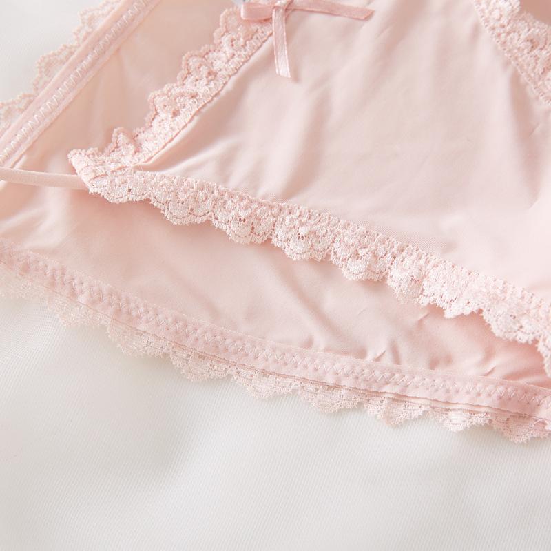 Buz İpek Dikişsiz Kadın İç Çamaşırı Seksi Düşük Bel Dantel Kenarlı İç Çamaşırı İnce Nefes Alabilir İç Çamaşırı