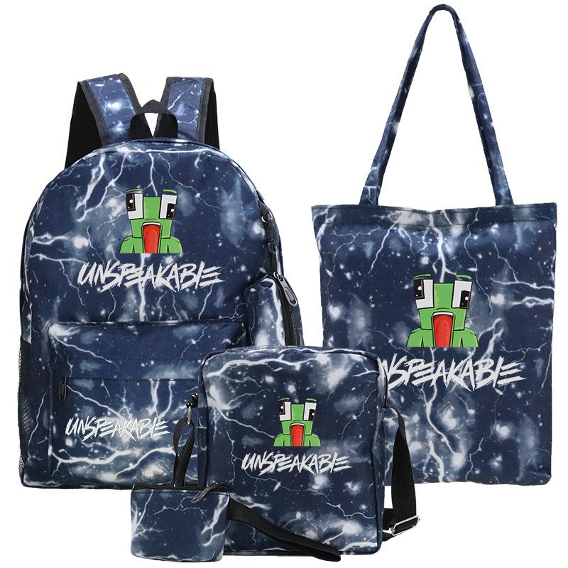 Casual Backpack Five-piece Backpack + Tote Bag + Shoulder Bag + Pencil Bag + Small Money Bag 3
