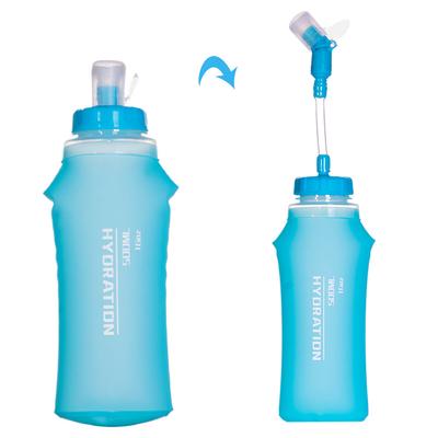 300ml TPU Soft Folding Water Bottle BPA Free TPU Collapsible Soft Water Bottle Portable Sports Water Bag for Hydration Pack