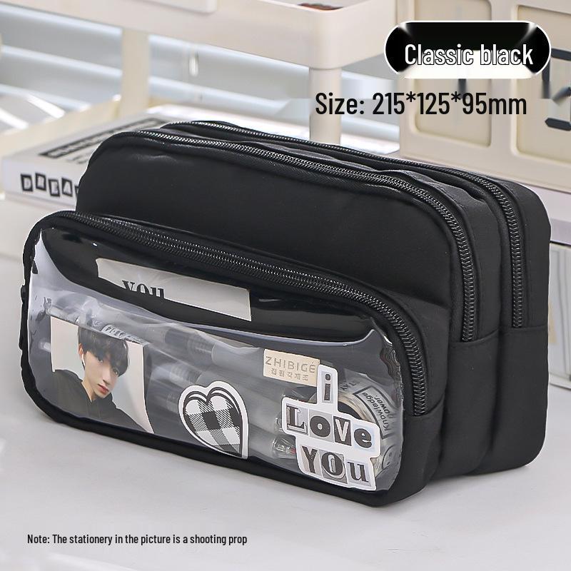 Elegant Transparent Pencil Case: High-Value, Unique Design, Large Capacity, Light Luxury Feel