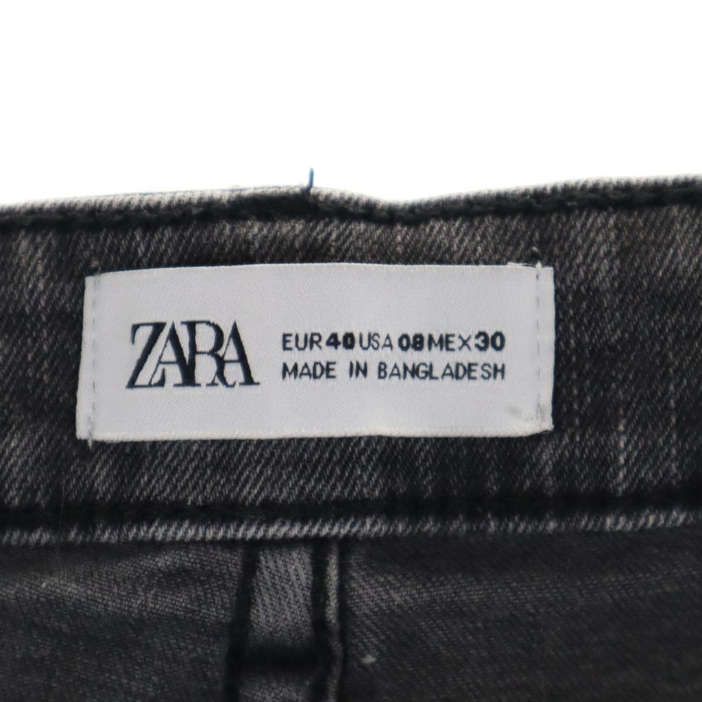Zara Cut-off Processing Boot Cut Denim Pants 40 Charcoal Jeans Women Used