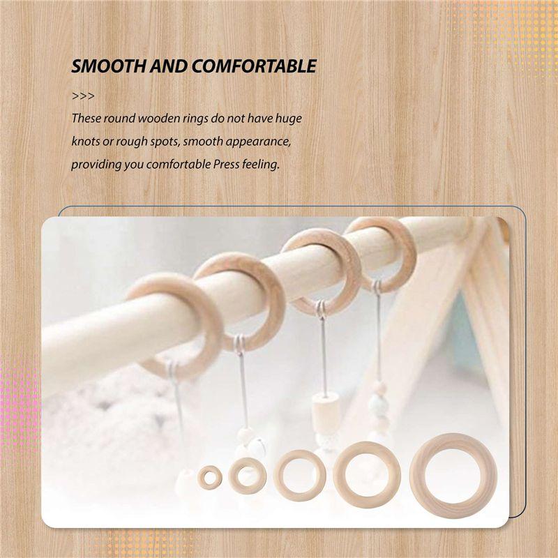 M-Modern-120Pcs Natural Wood Rings Set, Unfinished Macrame Wooden Ring, Wood Circles For DIY Craft, Ring Pendant Jewelry Making