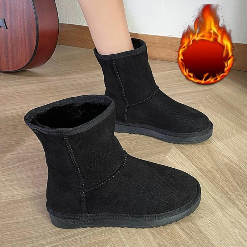 Large size snow boots for women's autumn and winter new wind velvet thickened thermal cotton boots cotton shoes for women