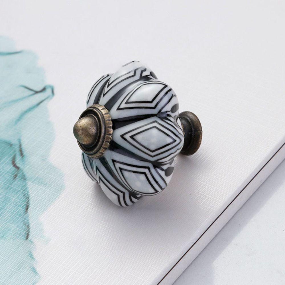 Single Hole Pumpkin Handle Multiple Colors Furniture Knob Durable Vintage Door Handle  Drawer