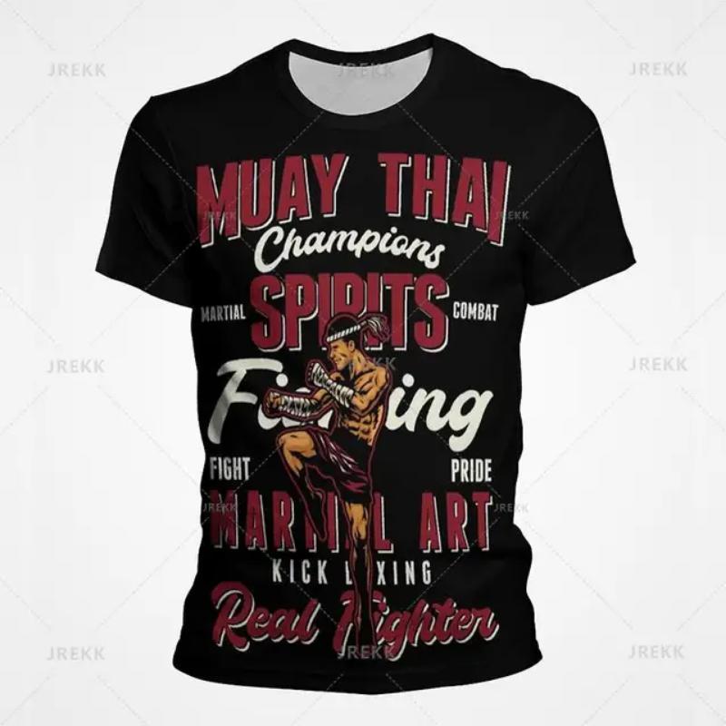 Muay Thai Gym Graphic T Shirt For Men 3D Thai Boxing Sports Printed Tee Shirts Kids Cool Streetwear Short Sleeves Quick Dry Tops