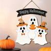 Halloween Wooden Floating Board | Vibrant Holiday Decor with Ghost Costumes and Pumpkin Patterns | Bohemian-Style Mural