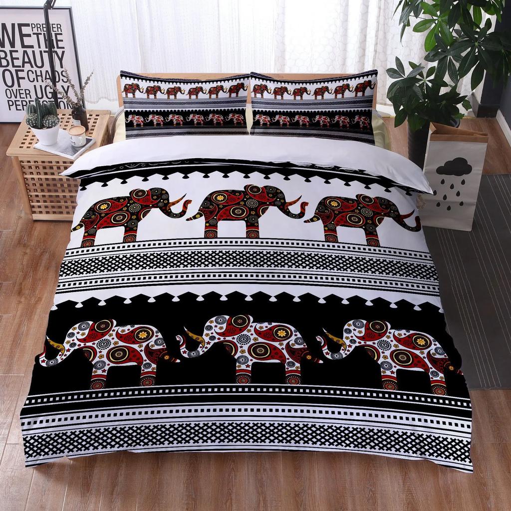 Afrikansk kvinna Sängklädesset Etnisk Afro Påslakan Mikrofiber Afroamerikansk Täcke Set 3 Delar Orange Forntida Öken Full