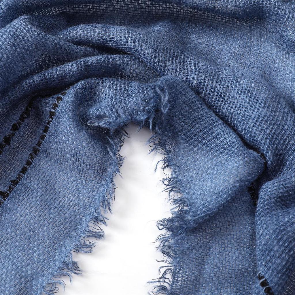 Men's Artistic Striped Scarf: Autumn & Winter Warmth with Short Tassels and Tie-Dye Design.