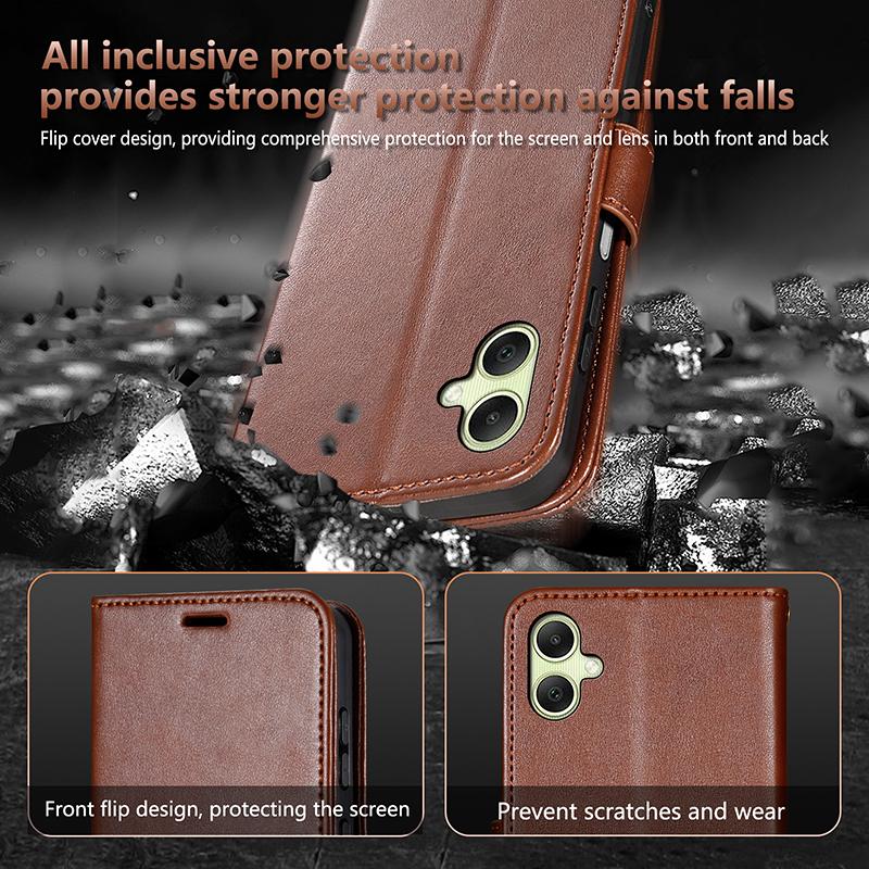 AZNS For Samsung Galaxy A06 4G Case Anti-Scratch PU Leather Stand Wallet Phone Cover