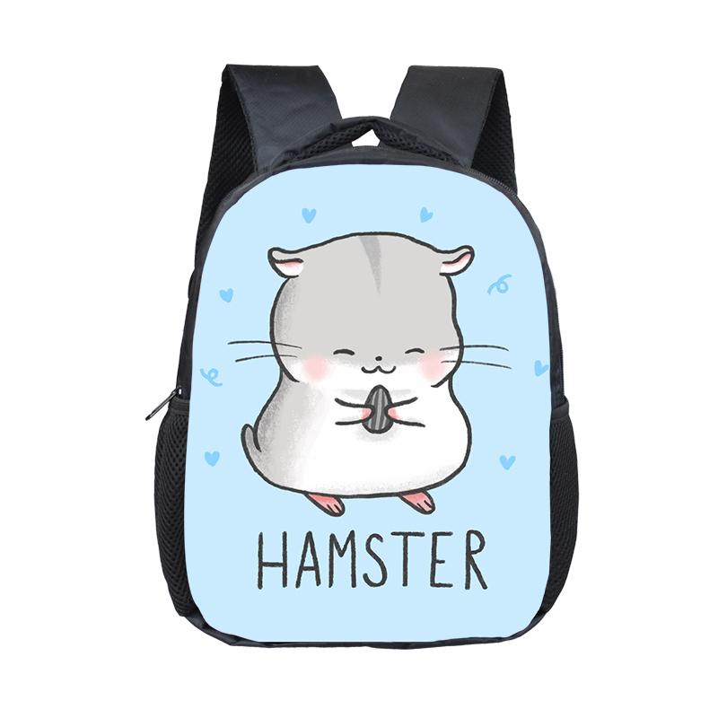 Cartoon Hamster / Pet Guinea Pig Print Backpack  Kids Schoolbags Boy Girl Kindergarten Baby Toddler Bookbag