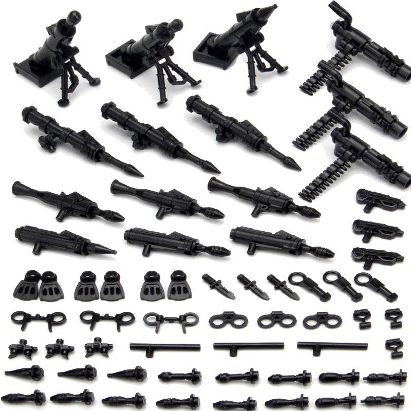 WWII Military Jeeped Car Vehicles Building Block Soldier Army Figure Weapons Heavy Machine Gun Gatling NSV Accessories Toys  Playsets K037